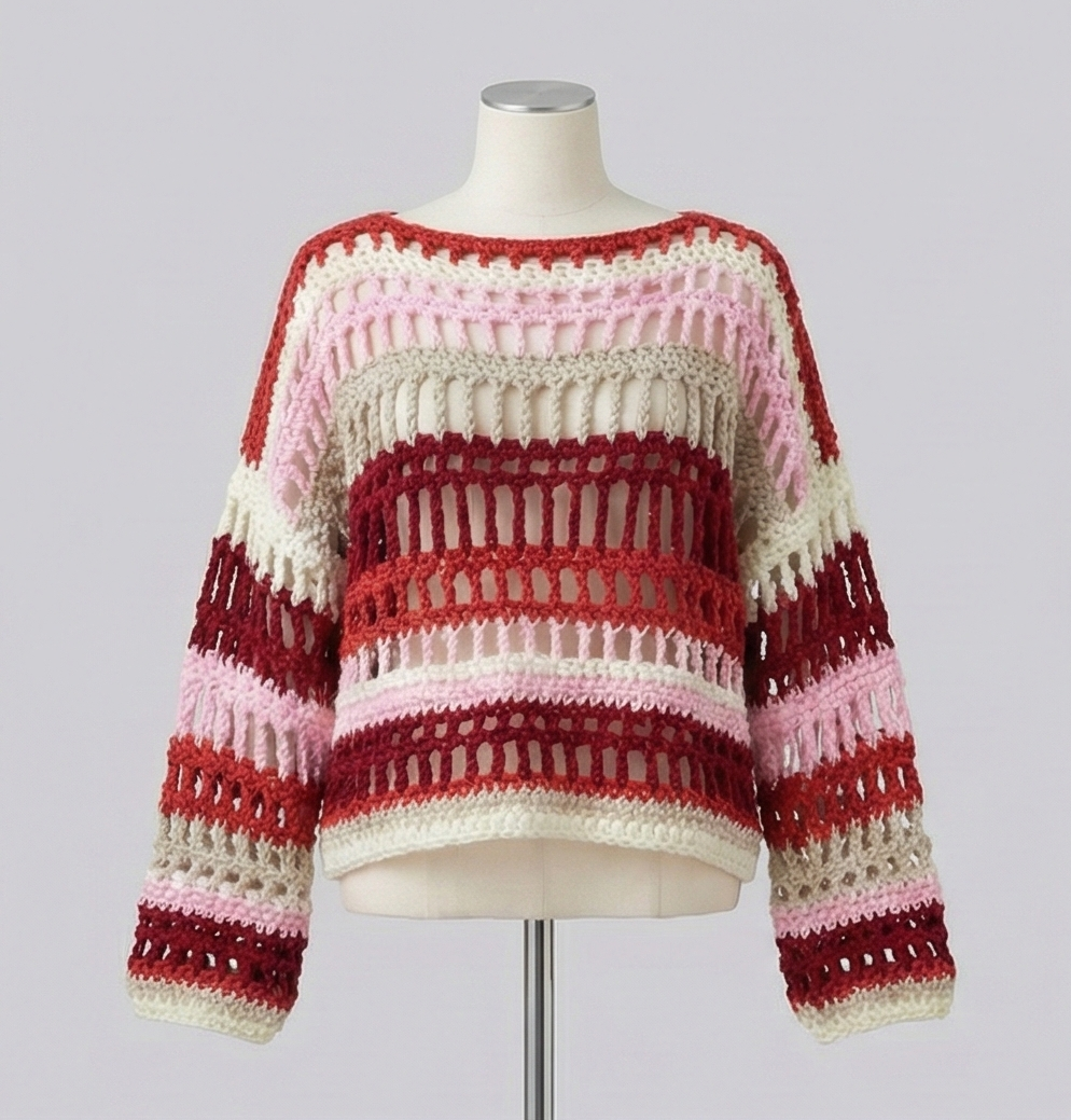 Pull en laine mailles ouvertes