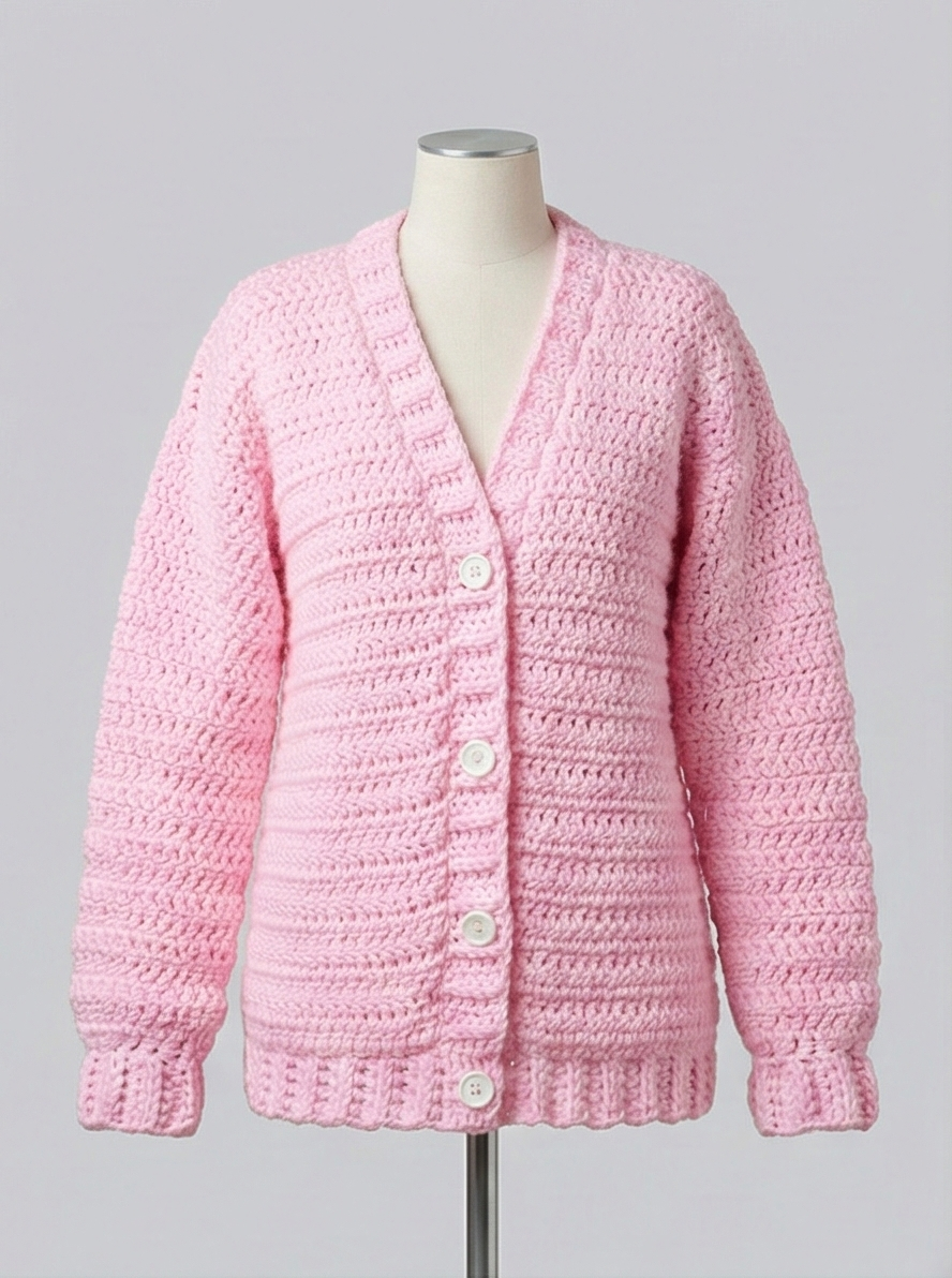 Gilet long en laine (double crochet stitch)